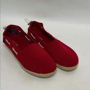 Nautica women’s Red Canvas Slippers espadrilles size 7, new without tags